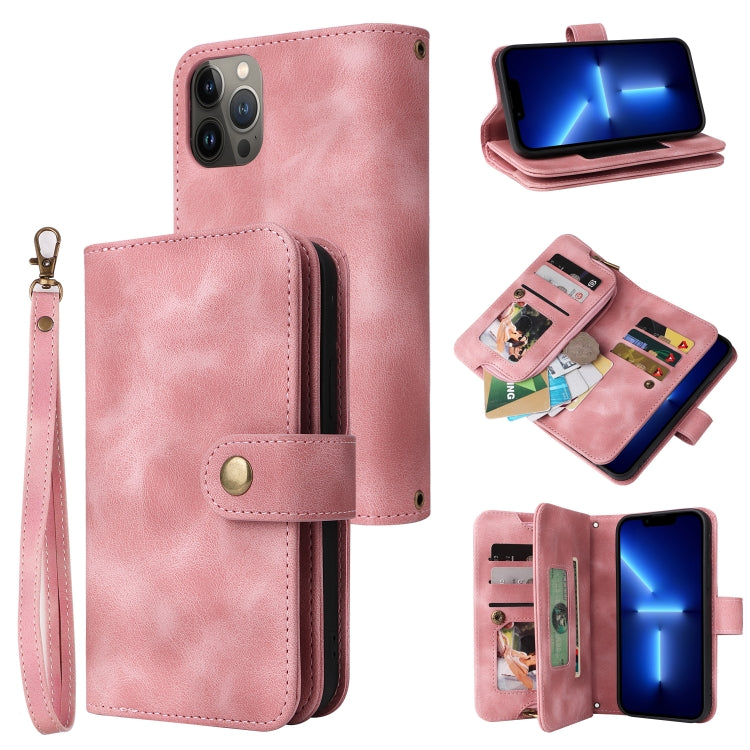Custodia per cellulare in pelle con cerniera per portafoglio con cerniera multifunzionale, For iPhone 14 Plus, For iPhone 14