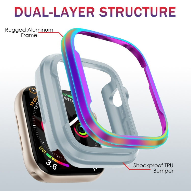 Custodia protettiva in lega di alluminio + TPU 2 in 1, For Apple Watch Ultra 3 / 2 / 1 49mm, For Apple Watch  Series 9 / 8 / 7 45mm, For Apple Watch Series 6 / 5 / 4 / SE 44mm