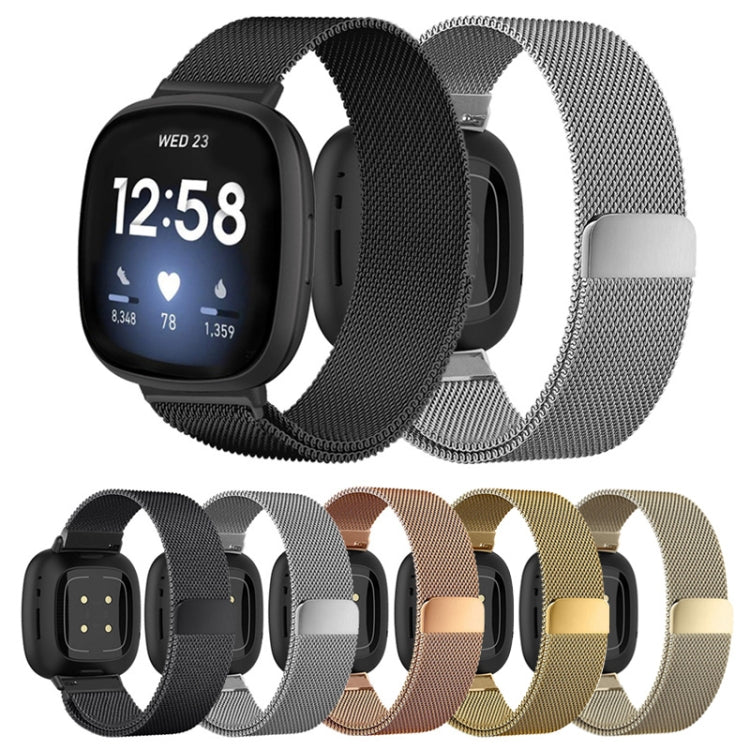 Cinturino per orologio con fibbia divisa in metallo magnetico milanese da 20 mm, For Fitbit Versa 4 / Versa 3