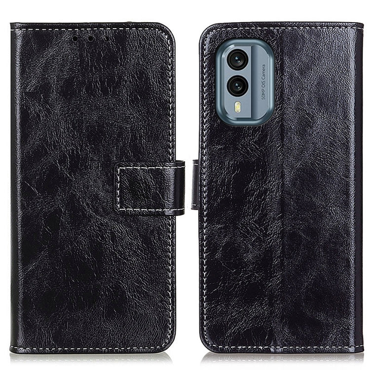 Custodia per cellulare in pelle a vibrazione orizzontale con struttura retrò Crazy Horse, For Nokia X30 5G, For Samsung Galaxy A54 5G