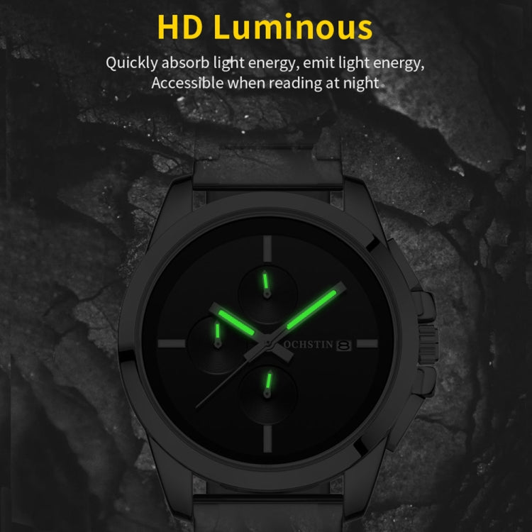 Orologio da uomo con cinturino in acciaio al quarzo multifunzionale serie pilota, OCHSTIN 6059C