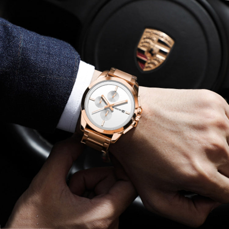 Orologio da uomo con cinturino in acciaio al quarzo multifunzionale serie pilota, OCHSTIN 6059C