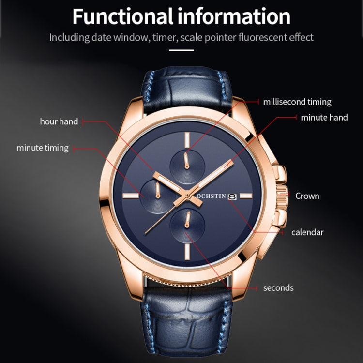 Orologio da uomo luminoso al quarzo multifunzionale serie pilota, OCHSTIN 6059D