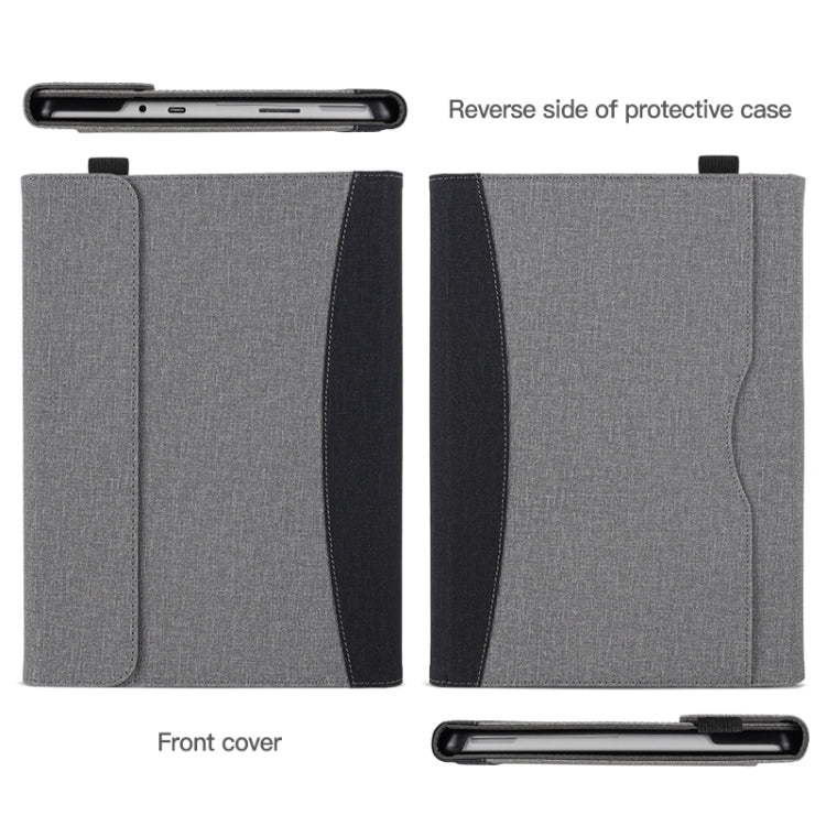 Custodia per tablet in pelle con cuciture in tessuto, For Microsoft Surface Pro 10 / 9, For Microsoft Surface Pro 8, For Microsoft Surface Pro 7 / 6 / 5 / 4, For Microsoft Surface Go 3 / 2 / 1