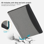 Custodia per tablet in pelle con cuciture in tessuto, For Microsoft Surface Pro 10 / 9, For Microsoft Surface Pro 8, For Microsoft Surface Pro 7 / 6 / 5 / 4, For Microsoft Surface Go 3 / 2 / 1