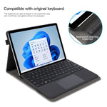 Custodia per tablet in pelle con cuciture in tessuto, For Microsoft Surface Pro 10 / 9, For Microsoft Surface Pro 8, For Microsoft Surface Pro 7 / 6 / 5 / 4, For Microsoft Surface Go 3 / 2 / 1