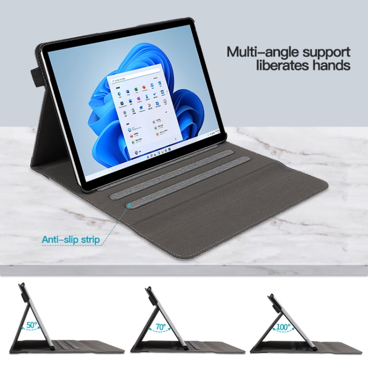 Custodia per tablet in pelle con cuciture in tessuto, For Microsoft Surface Pro 10 / 9, For Microsoft Surface Pro 8, For Microsoft Surface Pro 7 / 6 / 5 / 4, For Microsoft Surface Go 3 / 2 / 1