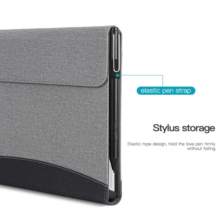 Custodia per tablet in pelle con cuciture in tessuto, For Microsoft Surface Pro 10 / 9, For Microsoft Surface Pro 8, For Microsoft Surface Pro 7 / 6 / 5 / 4, For Microsoft Surface Go 3 / 2 / 1