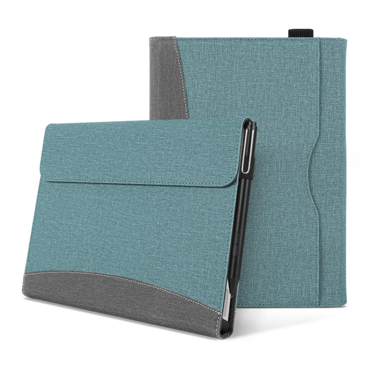 Custodia per tablet in pelle con cuciture in tessuto, For Microsoft Surface Pro 10 / 9, For Microsoft Surface Pro 8, For Microsoft Surface Pro 7 / 6 / 5 / 4, For Microsoft Surface Go 3 / 2 / 1