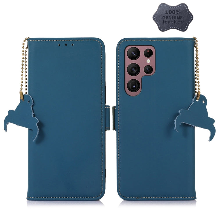 Custodia per telefono in pelle magnetica RFID in vera pelle, For Samsung Galaxy S22 Ultra 5G, For Samsung Galaxy S23+ 5G, For Samsung Galaxy S23 5G, For Samsung Galaxy S23 Ultra 5G
