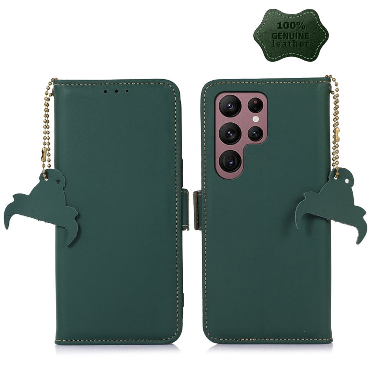 Custodia per telefono in pelle magnetica RFID in vera pelle, For Samsung Galaxy S22 Ultra 5G, For Samsung Galaxy S23+ 5G, For Samsung Galaxy S23 5G, For Samsung Galaxy S23 Ultra 5G