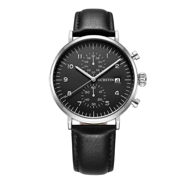Orologio multifunzionale in pelle da uomo impermeabile al quarzo, OCHSTIN 6076C