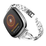 Cinturino universale in metallo con diamanti, For Fitbit Versa 3 / Sense, For Fitbit Versa 4 / Sense 2