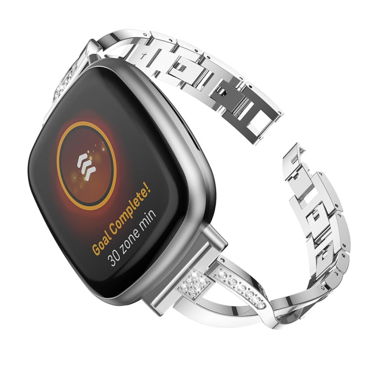 Cinturino universale in metallo con diamanti, For Fitbit Versa 3 / Sense, For Fitbit Versa 4 / Sense 2