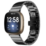 Cinturino in metallo con fibbia a farfalla per Fitbit Versa 4