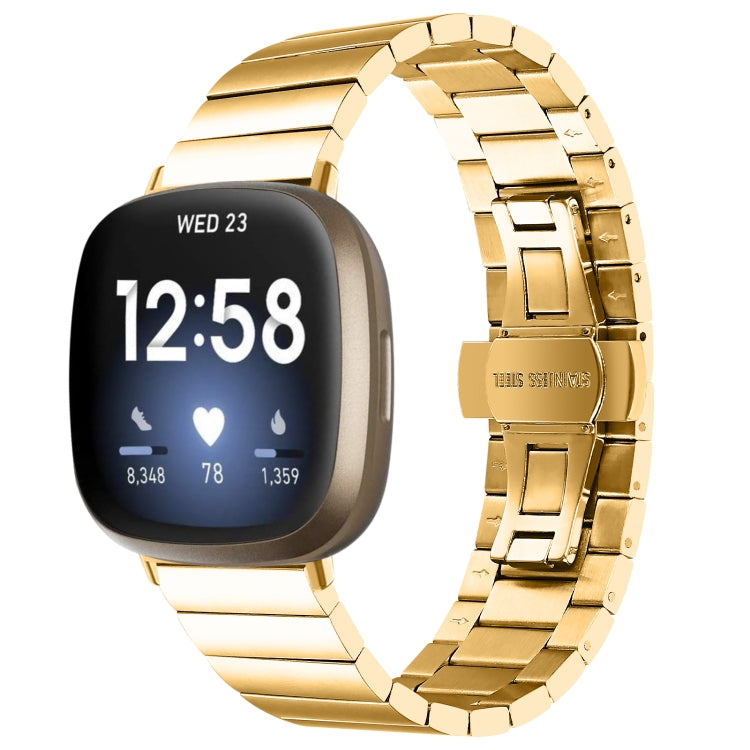 Cinturino in metallo con fibbia a farfalla per Fitbit Versa 4