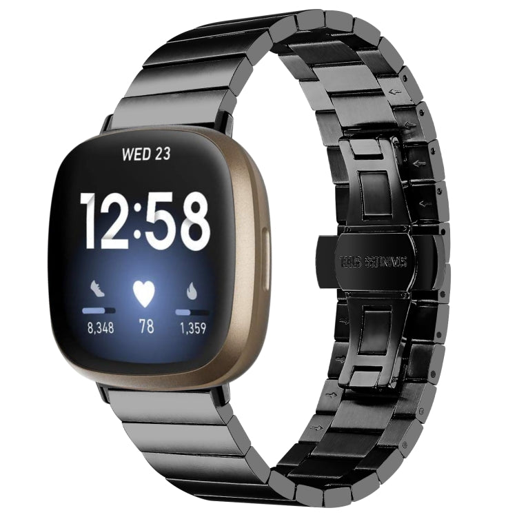 Cinturino in metallo con fibbia a farfalla per Fitbit Versa 4