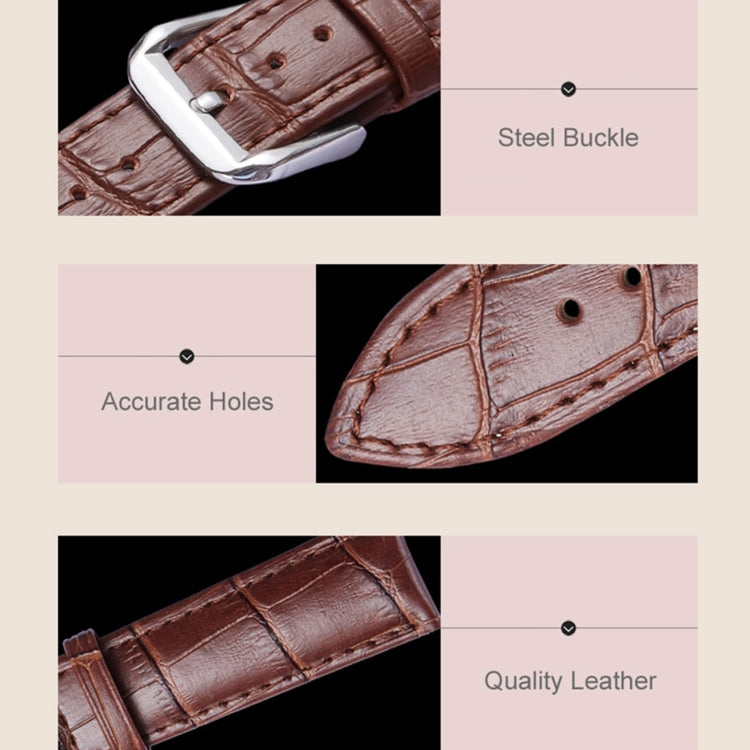 Cinturino per orologio in vera pelle con texture coccodrillo universale, For Fitbit Versa 3 / Sense, For Fitbit Versa 4 / Sense 2