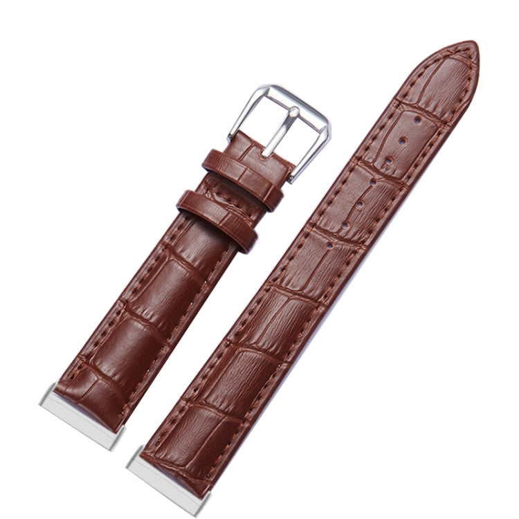 Cinturino per orologio in vera pelle con texture coccodrillo universale, For Fitbit Versa 3 / Sense, For Fitbit Versa 4 / Sense 2