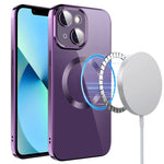 Custodia per telefono in TPU MagSafe galvanica con pellicola per lenti, For iPhone 14, For iPhone 14 Pro, For iPhone 14 Plus