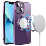 Custodia per telefono in TPU MagSafe galvanica con pellicola per lenti, For iPhone 14, For iPhone 14 Pro, For iPhone 14 Plus