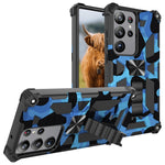 Camouflage Armor Cavalletto TPU + Custodia per telefono magnetica per PC, For Samsung Galaxy S23 Ultra 5G