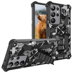 Camouflage Armor Cavalletto TPU + Custodia per telefono magnetica per PC, For Samsung Galaxy S23 Ultra 5G