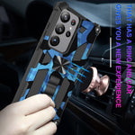 Camouflage Armor Cavalletto TPU + Custodia per telefono magnetica per PC, For Samsung Galaxy S23 Ultra 5G