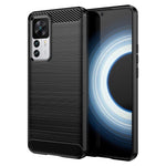 Custodia per telefono TPU in fibra di carbonio con trama spazzolata, For Xiaomi 12T Pro