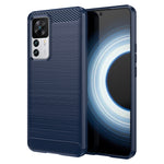 Custodia per telefono TPU in fibra di carbonio con trama spazzolata, For Xiaomi 12T Pro
