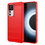Custodia per telefono TPU in fibra di carbonio con trama spazzolata, For Xiaomi 12T Pro