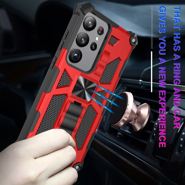 Custodia per telefono magnetica antiurto in TPU + PC con supporto, For Samsung Galaxy S23 Ultra 5G