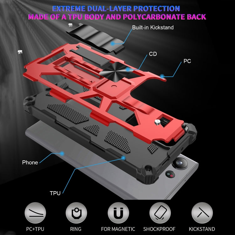 Custodia per telefono magnetica antiurto in TPU + PC con supporto, For Samsung Galaxy S23 Ultra 5G