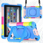 Custodia per tablet con supporto per braccialetto in silicone + PC, For Amazon Kindle Fire 7 2022, For iPad 10th Gen 10.9 2022