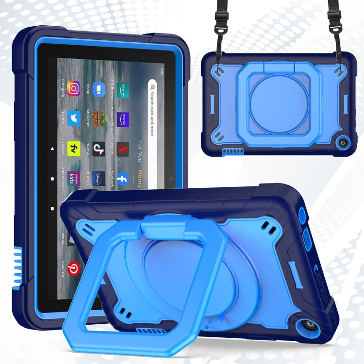 Custodia per tablet con supporto per braccialetto in silicone + PC, For Amazon Kindle Fire 7 2022, For iPad 10th Gen 10.9 2022