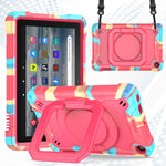 Custodia per tablet con supporto per braccialetto in silicone + PC, For Amazon Kindle Fire 7 2022, For iPad 10th Gen 10.9 2022