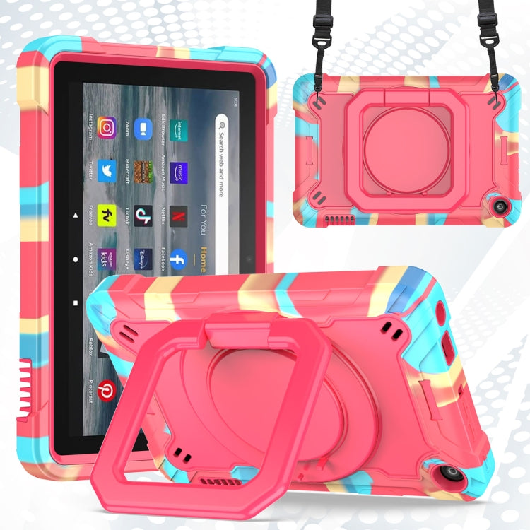 Custodia per tablet con supporto per braccialetto in silicone + PC, For Amazon Kindle Fire 7 2022, For iPad 10th Gen 10.9 2022
