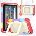 Custodia per tablet con supporto per braccialetto in silicone + PC, For Amazon Kindle Fire 7 2022, For iPad 10th Gen 10.9 2022