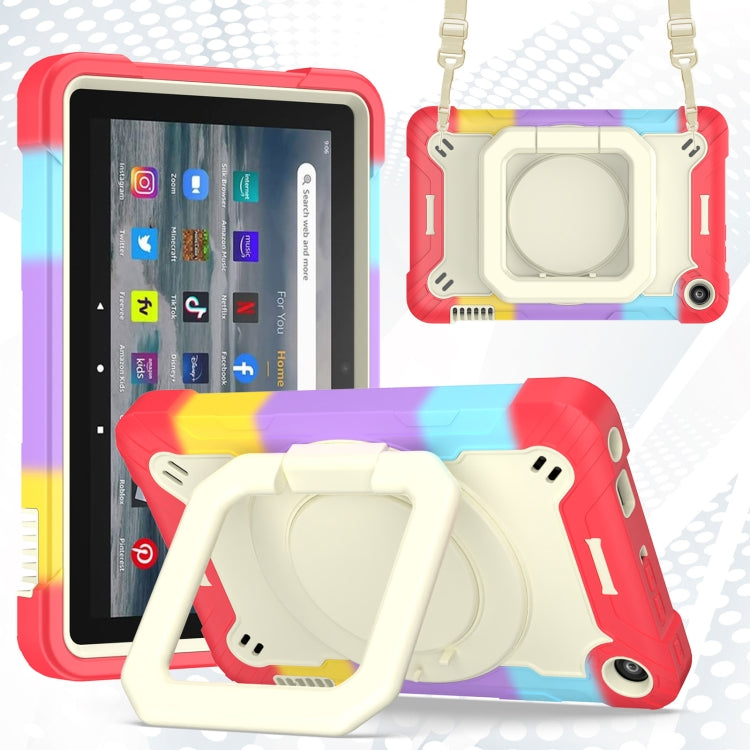 Custodia per tablet con supporto per braccialetto in silicone + PC, For Amazon Kindle Fire 7 2022, For iPad 10th Gen 10.9 2022