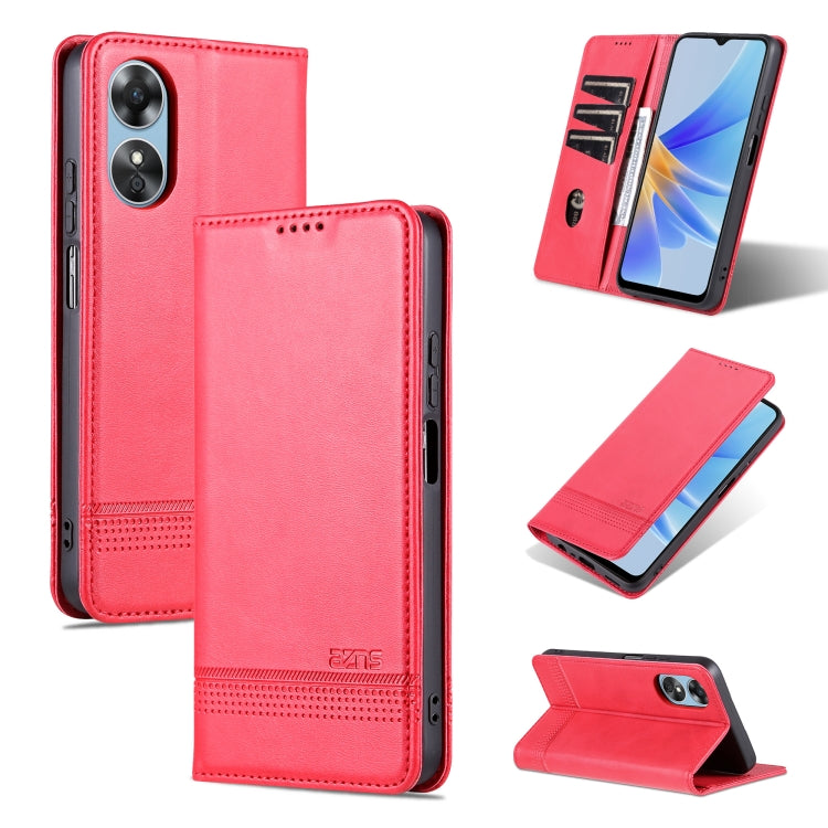 AZNS Custodia per telefono in pelle a conchiglia con struttura in vitello magnetico, For OPPO A17, For Xiaomi 12T / 12T Pro / Redmi K50 Ultra