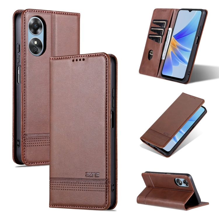 AZNS Custodia per telefono in pelle a conchiglia con struttura in vitello magnetico, For OPPO A17, For Xiaomi 12T / 12T Pro / Redmi K50 Ultra