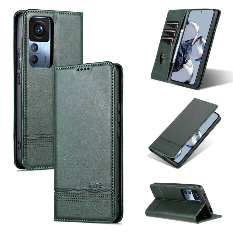 AZNS Custodia per telefono in pelle a conchiglia con struttura in vitello magnetico, For OPPO A17, For Xiaomi 12T / 12T Pro / Redmi K50 Ultra