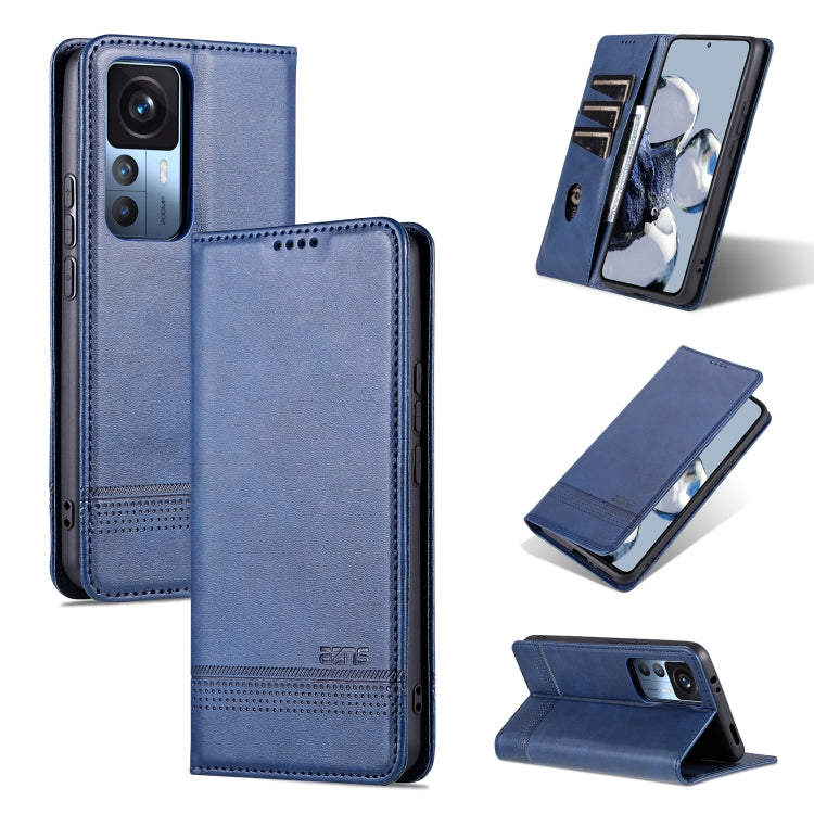 AZNS Custodia per telefono in pelle a conchiglia con struttura in vitello magnetico, For OPPO A17, For Xiaomi 12T / 12T Pro / Redmi K50 Ultra