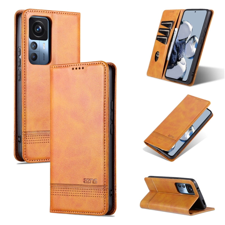 AZNS Custodia per telefono in pelle a conchiglia con struttura in vitello magnetico, For OPPO A17, For Xiaomi 12T / 12T Pro / Redmi K50 Ultra