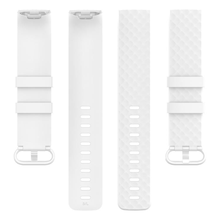 Cinturino per cinturino da polso in TPU con fibbia color argento per Fitbit Charge 4 / Charge 3 / Charge 3 SE, Size: S