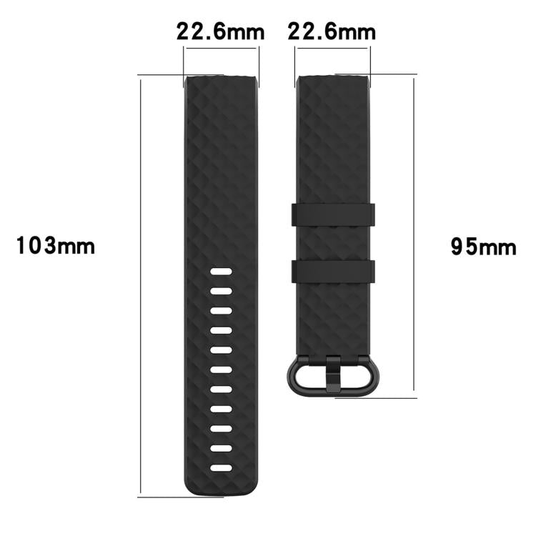 Cinturino per cinturino da polso in TPU con fibbia color argento per Fitbit Charge 4 / Charge 3 / Charge 3 SE, Size: S