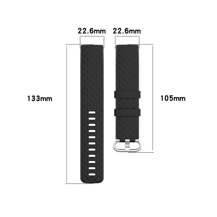 Cinturino per cinturino da polso in TPU con fibbia color argento per Fitbit Charge 4 / Charge 3 / Charge 3 SE, Size: L