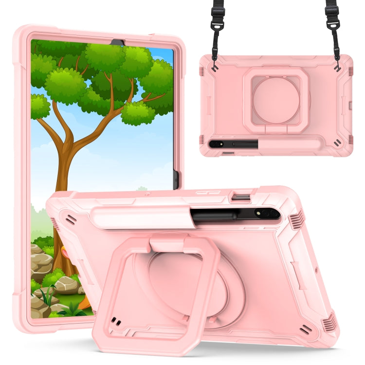 Custodia per tablet con supporto per braccialetto in silicone + PC, For Samsung Galaxy Tab S7 / S8