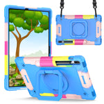 Custodia per tablet con supporto per braccialetto in silicone + PC, For Lenovo Tab M10 HD 2nd Gen, For Samsung Galaxy Tab S7+ / S8+ / S7 FE