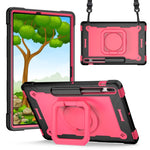 Custodia per tablet con supporto per braccialetto in silicone + PC, For Lenovo Tab M10 HD 2nd Gen, For Samsung Galaxy Tab S7+ / S8+ / S7 FE